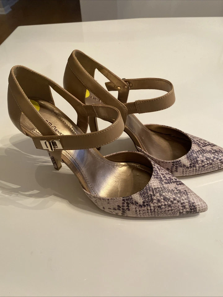 BCBG 高跟鞋蛇皮米色皮革 9 码 — 第 2/4 张图片