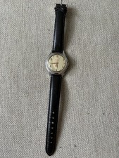 VintageJunghans Handaufzug Armbanduhr analog Edelstahl Lederband