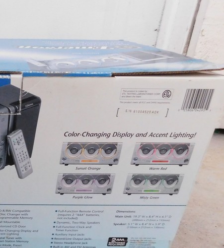 BRAND NEW Emerson MS3106 Three CD Audio System Digital Tuner Wall Mountable - Picture 5 of 8