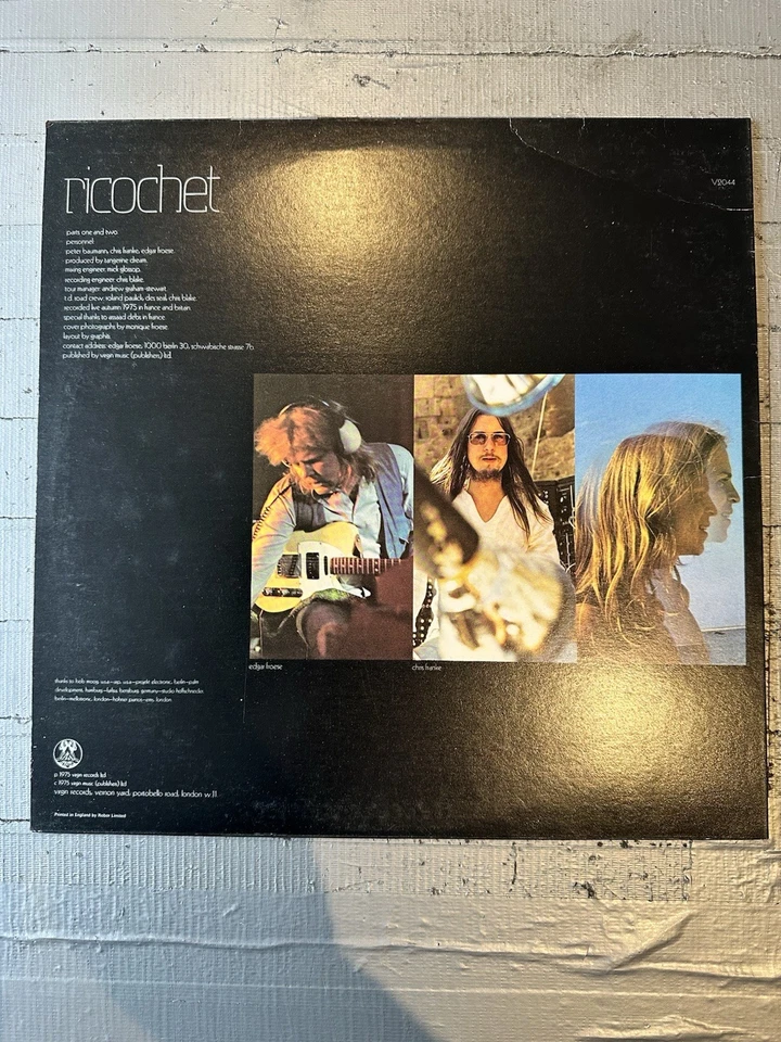 TANGERINE DREAM - RICOCHET / NM UK 12" VINYL LP A4/B1 1st Virgin Label Cover EX  - Image 2 of 4