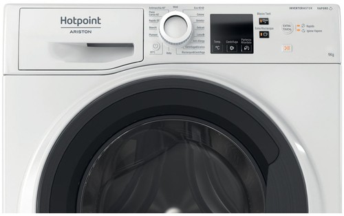 LAVATRICE 9 KG 1400 GR A-10% INVERTER VAPORE DISPLAY HOTPOINT NF97WK IT - Foto 2 di 13