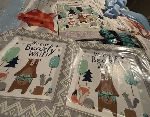 It’s A Boy Waldtiere Babyparty Party Banner, Türdeko, Teller, Posten - Bild 2 von 7