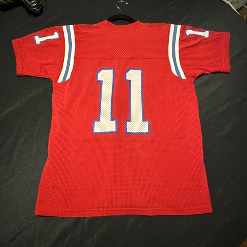 Camiseta MacGregor tejida arena vintage New England Patriots #11 Tony Eason años 80 Lg - Imagen 6 de 11
