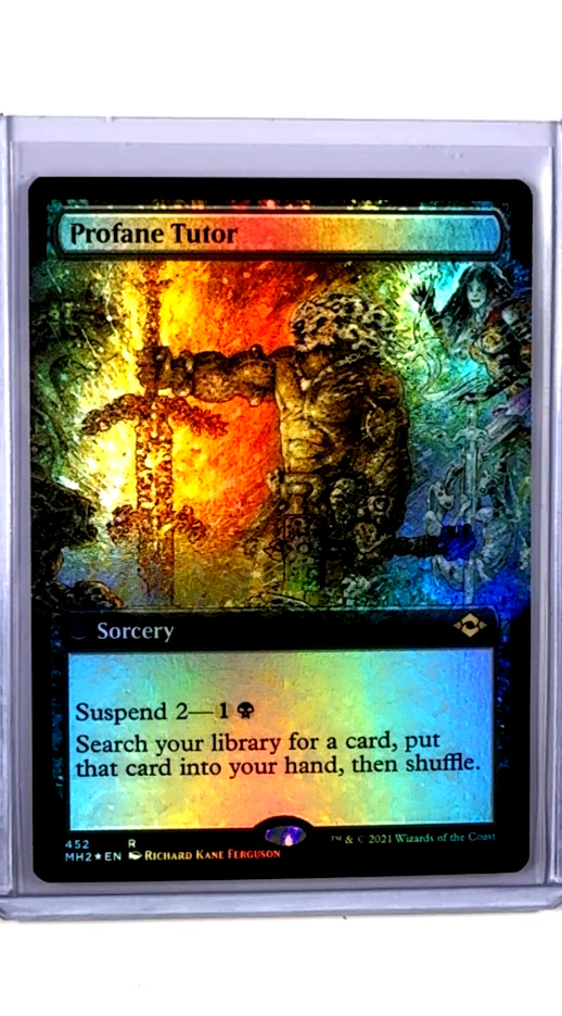 MTG Magic The Gathering Modern Horizons 2 Extended Art Foil #452 Profane Tutor