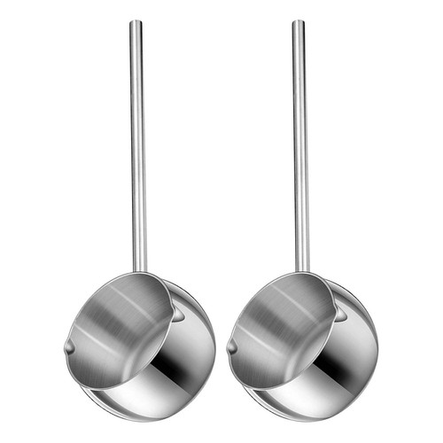 2pz Pentola Acciaio Inox Mini Friggitrice Burro Scaldalatte 300ml - Foto 8 di 12