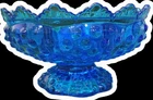 Vintage Fenton Cobalt Blue Hobnail Glass 6 Candle Holder "Patent Pending"