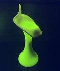 Fenton Burmese Jack in the Pulpit Roses Vase 11" Vaseline Uranium Glass UV Glow