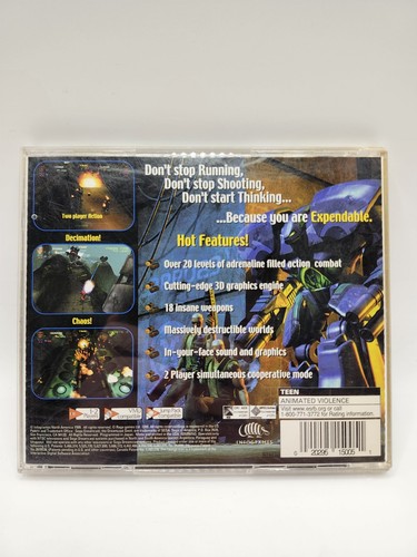 Expendable (Sega Dreamcast, 1999) testato raro come nuovo retrò autentico completo CIB  - Foto 5 di 9