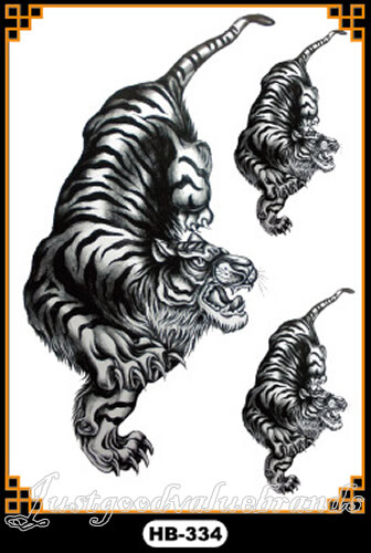 King of the Jungle Ultimate Predator Big Cat Tiger Leopard Lynx Temporary Tattoo - Picture 10 of 50
