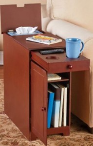 Narrow End Table Magazine Rack Coffee Snack Tray Living Room Bedside Image Is Loading Narrow End Table Magazine Rack Coffee Snack Tray