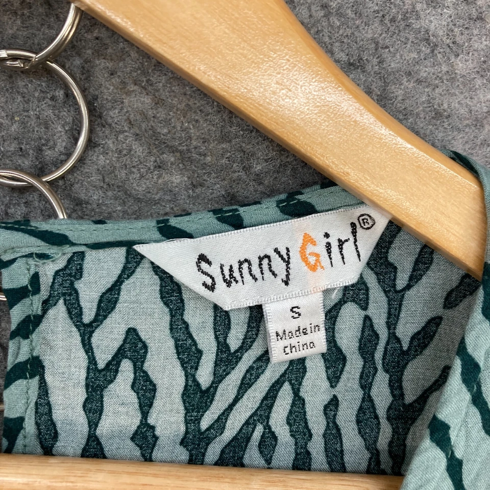 Vestido midi Sunny Girl para mujer talla S pequeño verde manga larga cuello redondo 44827 Foto 3 de 4