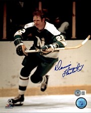 Dennis Hextall Signed Minnesota North Stars Photofile 8x10 Photo Beckett COA