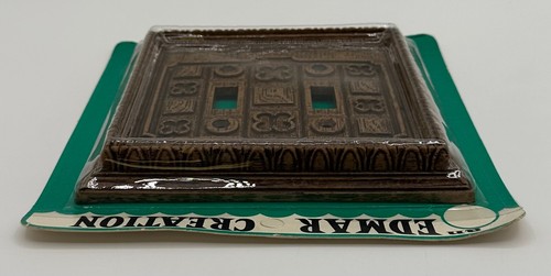 Nueva placa de cubierta de interruptor doble "nogal" Edmar Creations años 70 - Imagen 6 de 6