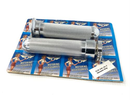 50s Boy Heavy Duty 7/8" Chrome Handlebar Hand Grips Harley Dual Cable Throttle - Bild 2 von 8