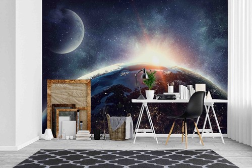 3D Space Planet Self-adhesive Removeable Wallpaper Wall Mural - Picture 3 of 9