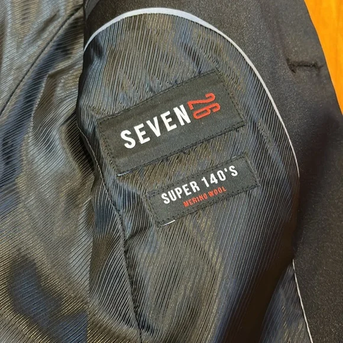 SEVEN26 Boys 6 Black Super 140s Wool Tuxedo Jacket Blazer - Picture 3 of 9