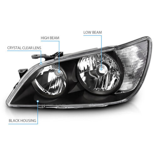 2001-2005 Factory Black OE Headlight Assembly Pair for Lexus IS300 Left+Right - Bild 4 von 7