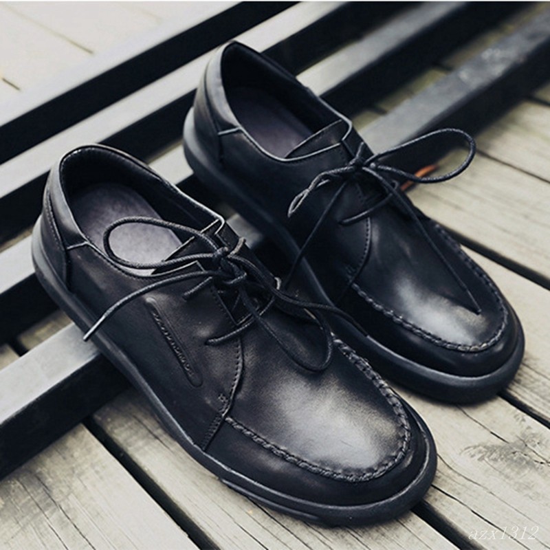 uomo Vogue Round Toe Lace Up Flats British Casual Lesiure Shoes Leather Loafers Scarpe classiche da uomo uomo Vogue Round Toe Lace Up Flats British Casual Lesiure Shoes Leather Loafers Scarpe classiche da uomo