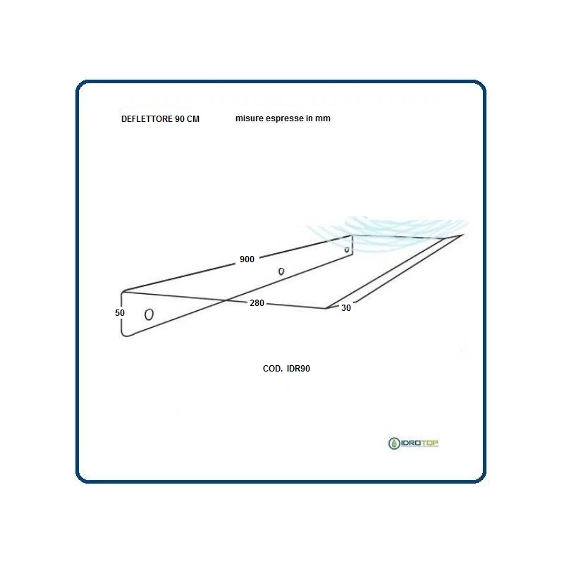 OFFERTA di N.3 DEFLETTORI aria condizionatori IDR 900 cm 90 in plexiglass per - Immagine 3 di 4