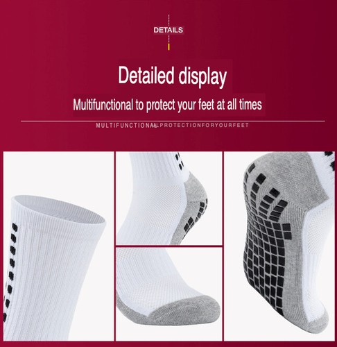 3 Pair Sport Socks Anti Slip W/ Grip Soccer Men Football Basketball Sock Premium - Picture 4 of 40