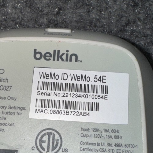 Belkin WeMo Switch - WiFi Home Remote Automation Light Switch - Picture 3 of 4