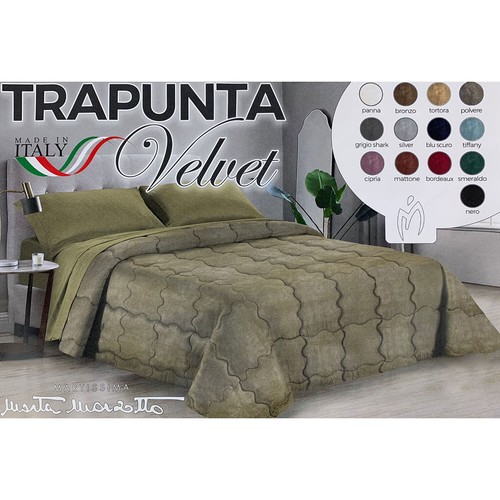 Trapunta piumone invernale letto matrimoniale Marta Marzotto velluto Velvet 4735 - Picture 2 of 13