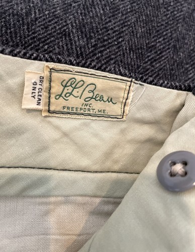 VTG L.L. BEAN Mens Wool Pants Herringbone 36X32 (SEE FLAW - Picture 8 of 16