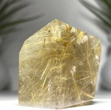 GOLDEN RUTILATED QUARTZ Freeform - Mineral Rutile Point Witch Crystal Yoga Tower