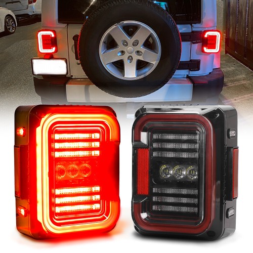 LED Tail Lights Turn Running Brake Reverse Lamp For Jeep Wrangler JK JKU 2007-17 - Imagen 1 de 12