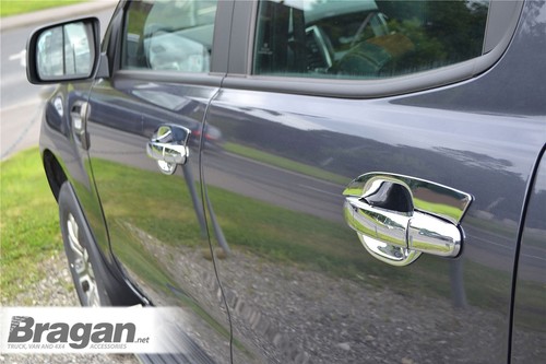 Door Handle Chrome Trims To Fit Ford Ranger 2016 - 2023 Steel Styling Cover Set - Picture 4 of 6
