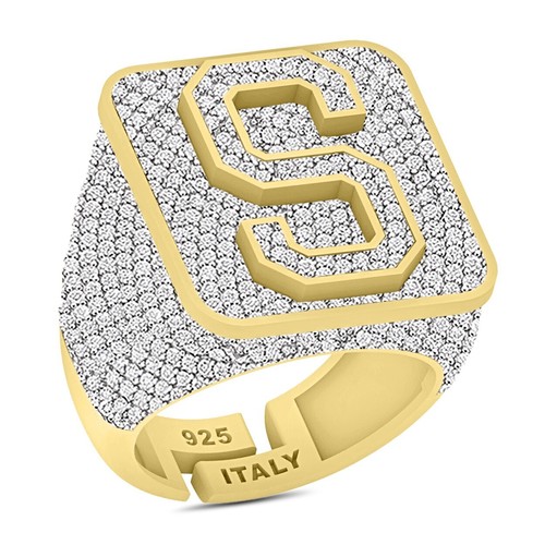 VVS1/D 6.53 Cwt. Certified MOISSANITE Diamond Initial Letter Alphabet Ring Band - Picture 99 of 135
