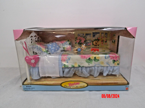 Barbie Deko Sammlung #20809, 21378 Vintage 1998 Bett, Kissen, Katze "selten"