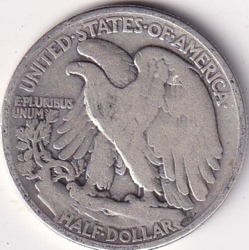 1920 SILVER Walking Liberty Half Dollar - G - #164 - BEAUTIFUL COLOR - Bild 2 von 2