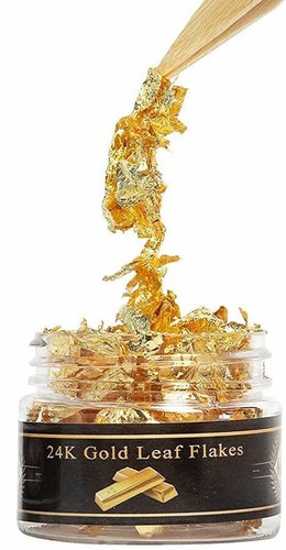 Fiocchi d'oro 25mg 24K commestibili veri fiocchi foglia d'oro decorazione torta cucina SPA - Foto 6 di 6