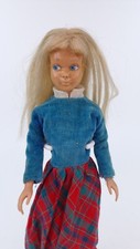 Skipper Doll Blonde With Platter Party Dress 1965 Vintage Barbie Sister Mattel