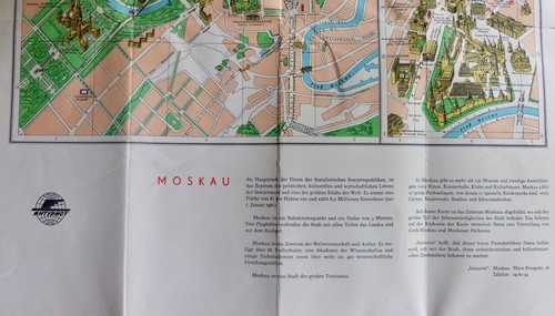 Mapa turístico del metro de Moscú en la Rusia alemana 1962 - Imagen 7 de 9