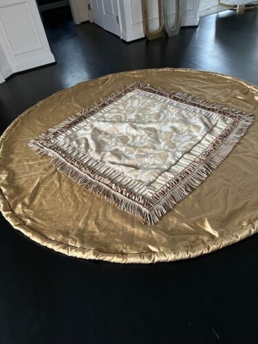 Kingsbury Home 90" Round Tablecloth with Square Elegant 54" Overlay New with Tag - Picture 4 of 8