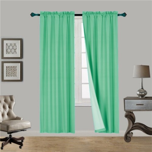 1 SET ROD POCKET WINDOW DRESSING LINED PANEL CURTAIN BLACKOUT FOAM THERMAL R64 - Picture 28 of 56