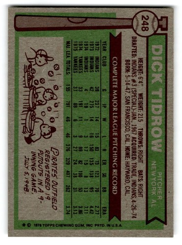 REVISED 1976 Topps Baseball #1-250 EX/MT to NM You Choose Complete Your Set - Picture 496 of 500