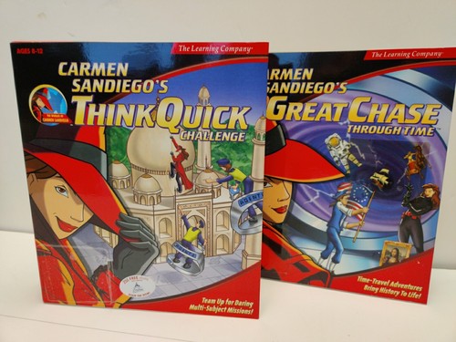 CARMEN SANDIEGO -THINK QUICK -GREAT CHASE (Learning Co 1999) ag 8-12 CD-ROM MAC