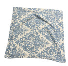 Pottery Barn Stella Damask Printed 1 Euro Sham Steel Blue Cotton Linen