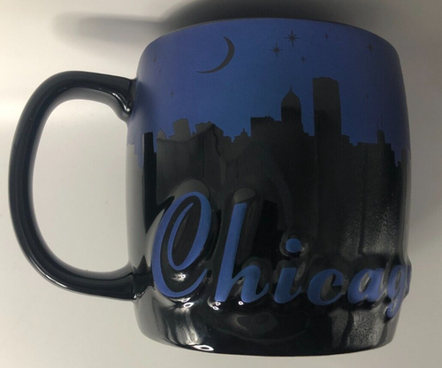 Taza/taza de café 3D America Ware Chicago 2014 azul~negra - Imagen 2 de 9
