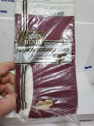 Vintage John Henry  low rise  Cotton Brief red Underwear Sz 36 NEW USA - Picture 2 of 5