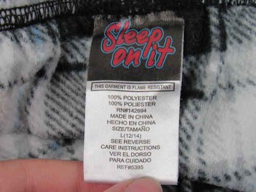 Sleep on it Girls Gray Plaid Sleep Pants Size L (12/14) - Picture 3 of 3