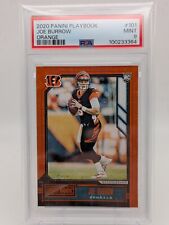 💥 2020 Panini Playbook #101 Joe Burrow Rookie ORANGE PSA 9 Mint *Color Match*