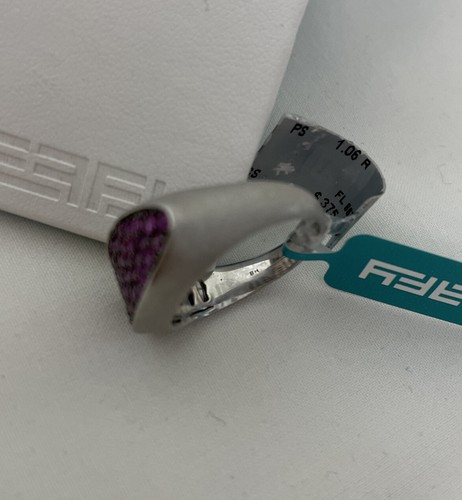 EFFY BH Anello Argento Zaffiro Rosa 1,06 Ct Misura 7,0 Forma Ovale Nuovo Con Etichette - Foto 4 di 7