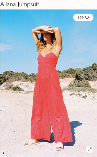 Free People Allana Jumpsuit Size 0 A607-1 Linen Cotton Blend Eco-Friendly *READ - Bild 1 von 9