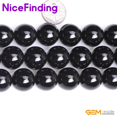 Natural Round Black Agate Onyx Gemstone Beads For Jewellery Making Free Shipping - Picture 8 of 58