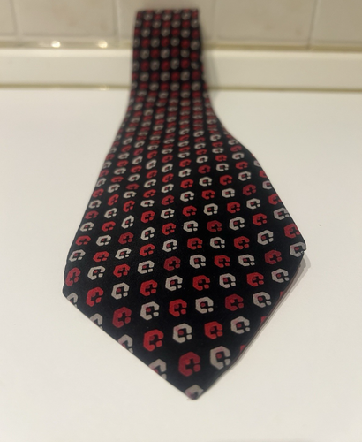 Corbata De Seda YVES SAINT LAURENT Roja Negra Blanca Seda Pura - Imagen 3 de 7
