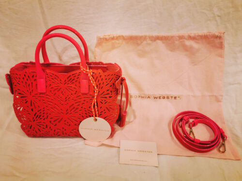 Neu mit Etikett Sophia Webster Mini Liara Beuteltasche – neonpink & rot BSS20054 - Bild 4 von 5